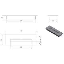 Dimensiones quemador de bioetanol largo