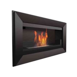 Chimenea Char negra con cristal frontal - El Club del Fuego
