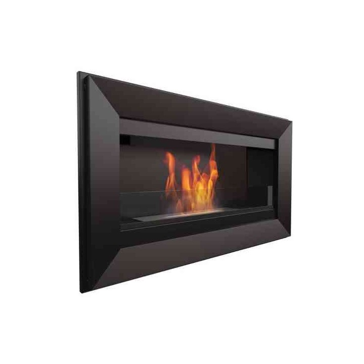 Chimenea Char negra con cristal frontal - El Club del Fuego