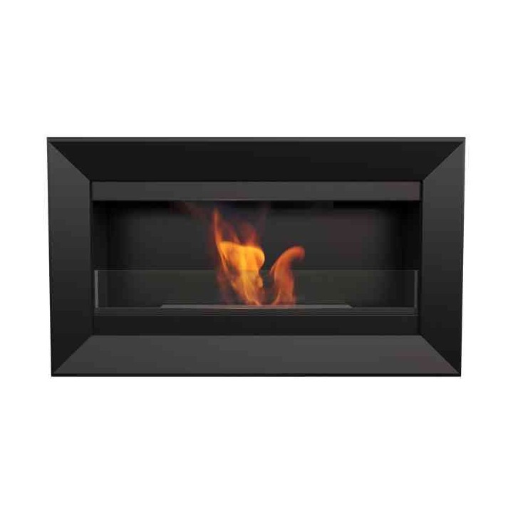 Chimenea Char negra con cristal frontal