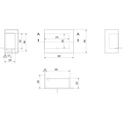 Plano Chimenea bioetanol Corner Izquierda