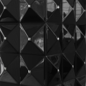 Detalle chimenea de bioetanol de suelo Egzul Negra Brillo con cristales de Swarovski