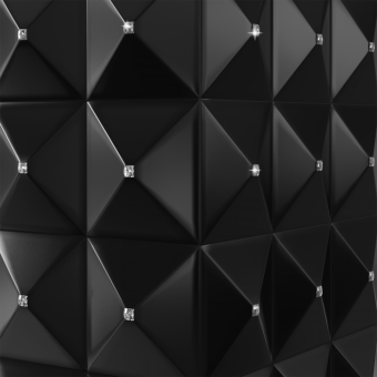 Detalle chimenea de bioetanol de suelo Egzul Negra Mate con cristales de Swarovski