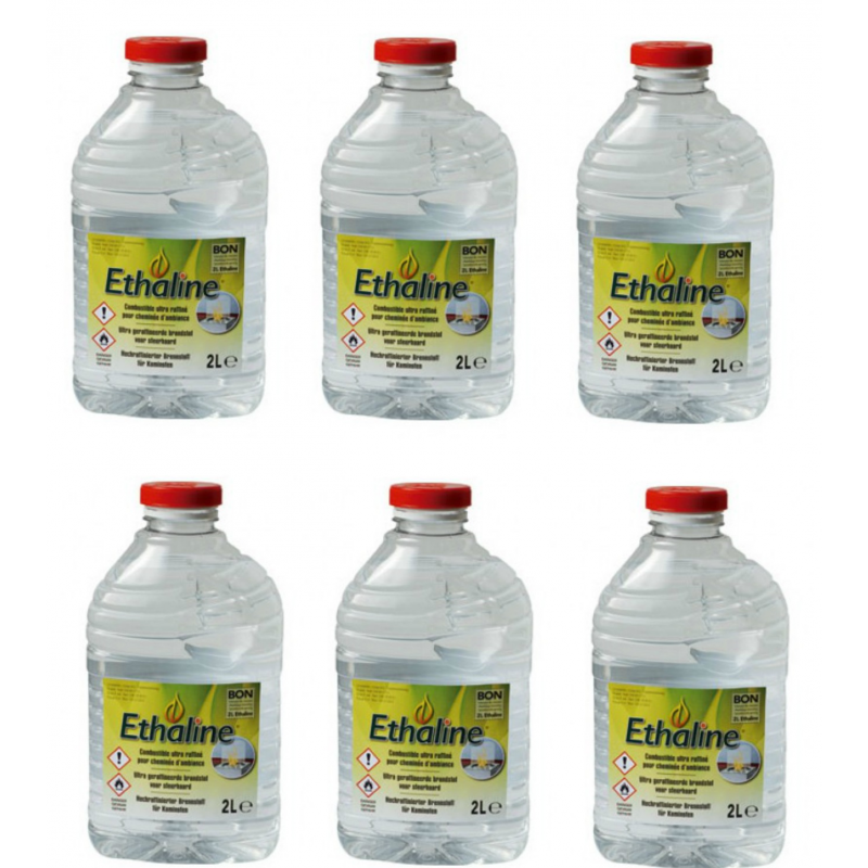 Caja 6 botellas de 2L de bioetanol Ethaline