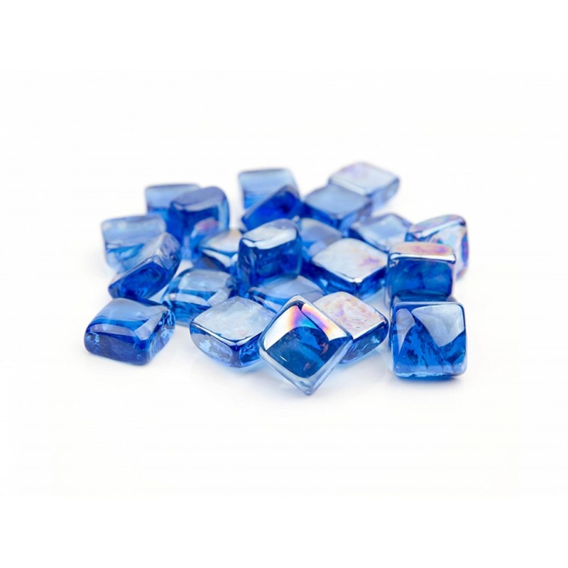 Cristal decorativo cuadrado para biochimeneas azul oscuro