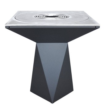 Barbacoa de leña Artiss G1Grafito con rejilla a ras de la zona de trabajo