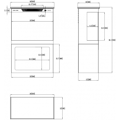 Dimensiones Tower 61 + stand