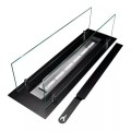 Quemador de bioetanol de acero con cristal de 65 cm