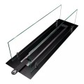 Quemador de bioetanol de acero con cristal de 65 cm