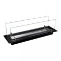 Quemador de bioetanol de acero con cristal de 65 cm