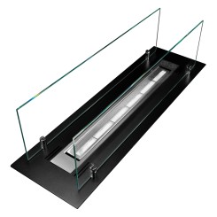 Quemador de bioetanol de acero con cristal de 65 cm Divina Fire
