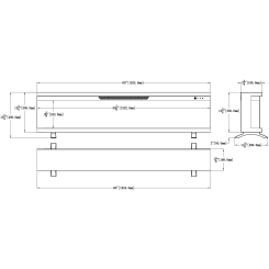 Dimensiones con stand para apoyar Chimenea eléctrica Unity 152