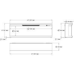 Dimensiones Chimenea eléctrica Emotion Flame Unity 107