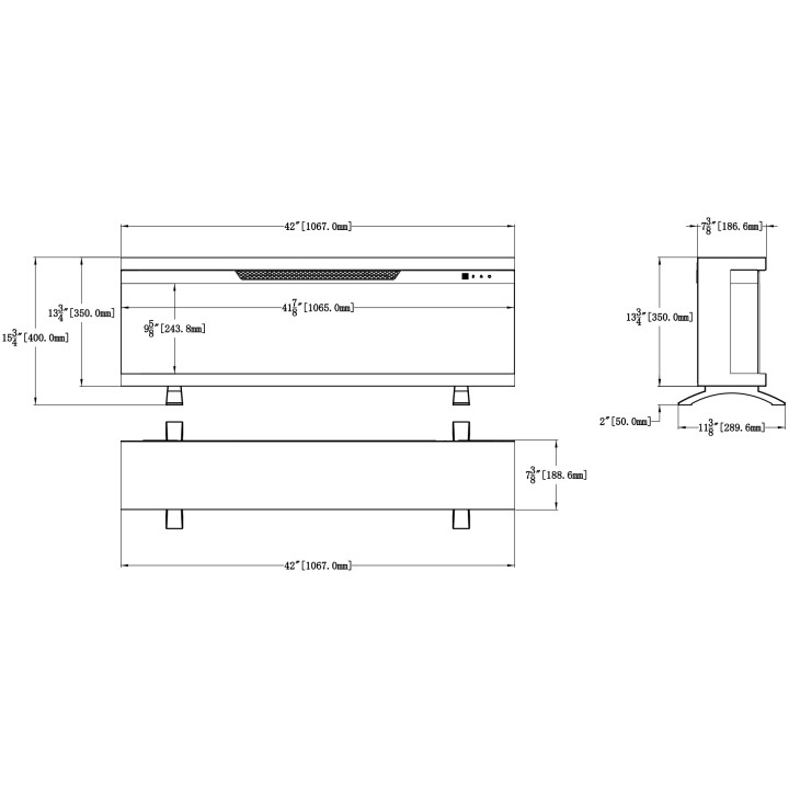 Chimenea eléctrica Emotion Flame Unity 107 con stand para ayorar