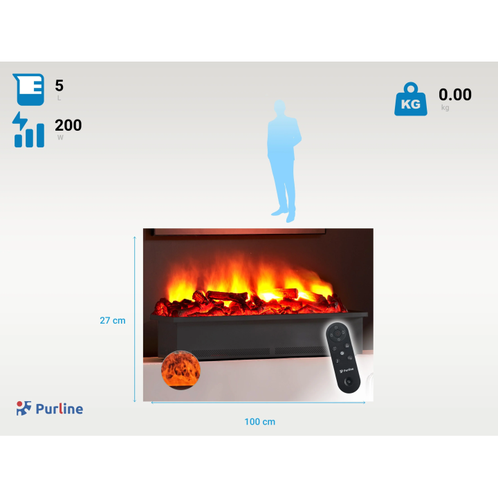 Dimensiones chimenea decorativa Firecool Rustic 100