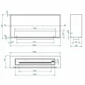 Dimensiones chimenea de bioetanol Saturno 150